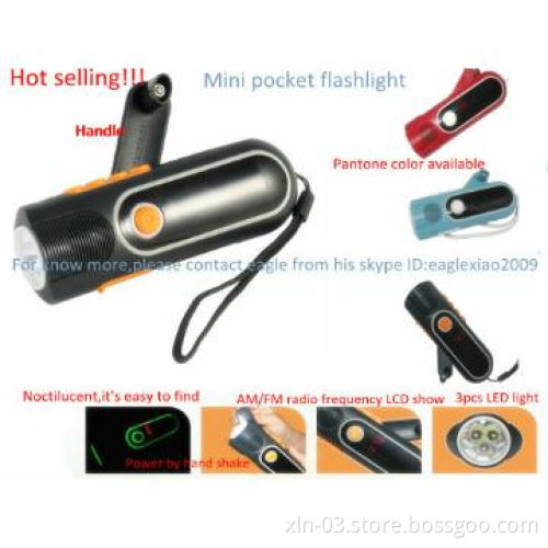Manufacturer mini flashlight with mobile charger and FM radio charger